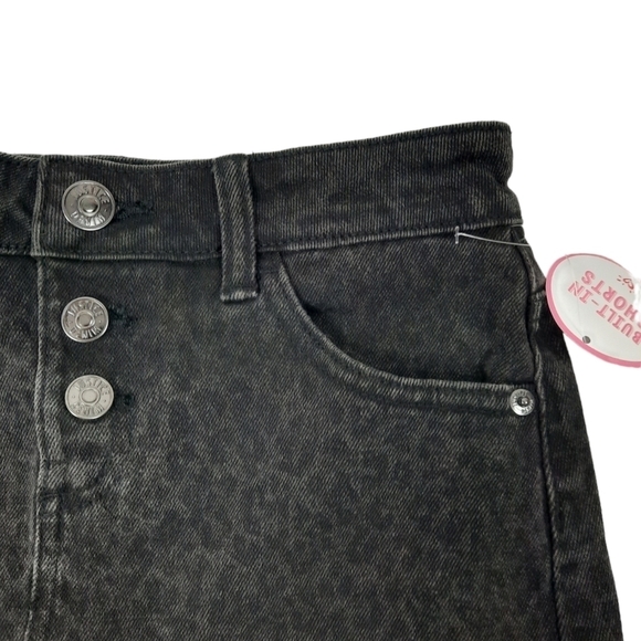 NWT Justice Denim Raw Hem Leopard Print‎ Black Jean Skirt Size 10 Girls - Picture 3 of 11